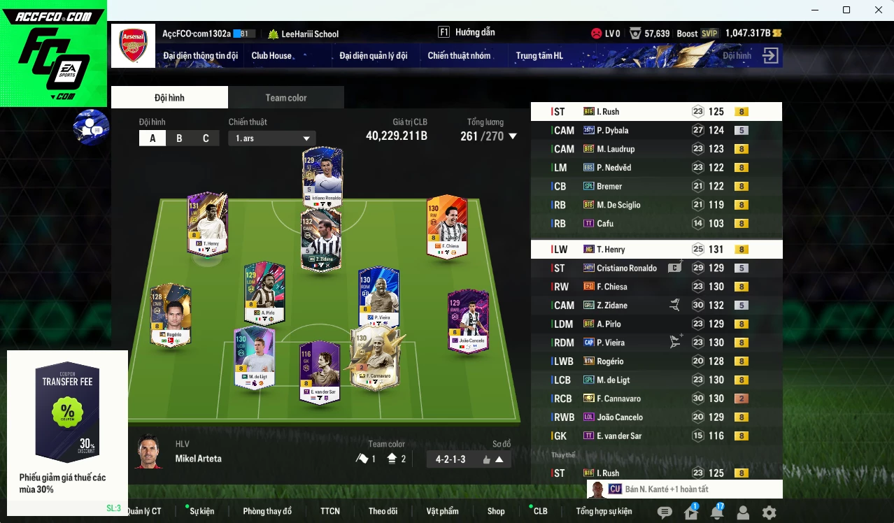 Ảnh [ACC Rẻ🔥] Juventus 40.220b dư 1000b có Cannavaro ITM+2, Zidane GRU, CR7 TY24, Henry HG, Rush BTB, Vieira CAP, Pirlo BTB, Chiesa E21, VDS TT, Nedved EBS, Dybala TY25...